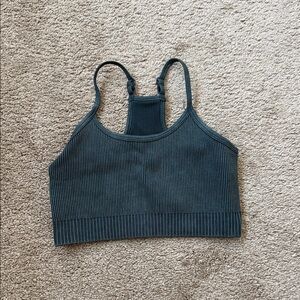 POPFLEX Ribbed Teal Crop Top Size Small